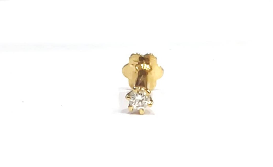 1,8 mm 0,02 ct véritable diamant naturel nez lèvre Labret vis clou de