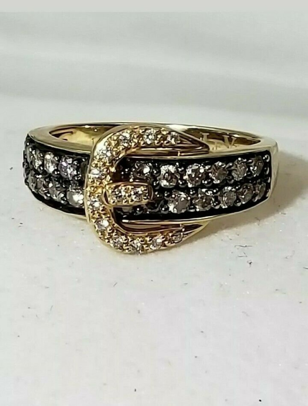 14K Yellow Gold Over 0.75 TCW Chocolate White Diamond Belt Etsy