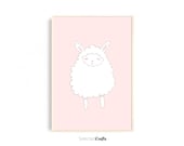 Sheep Art Print for Instant Digital Download | Scandinavian Decor | Wall Art | Home Decor | Handmade Illustration | Pink Poster | Bohemian |