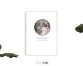 Minimal Scandi Full Moon Poster For Instant Download | Celestial Art | Scandinavian Decor | Bohemian Decor | Wall Art | Gift Poster |