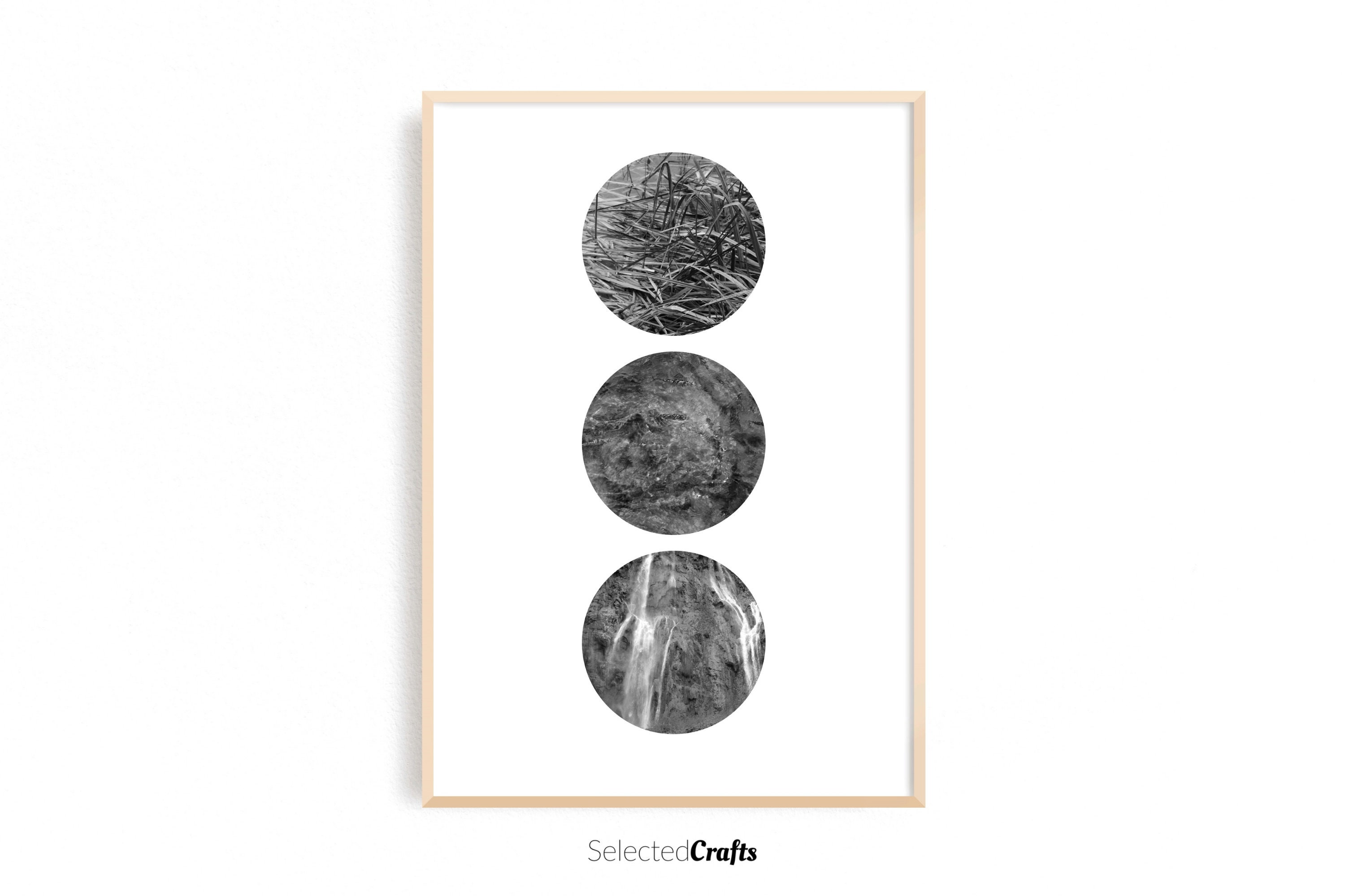 Abstract Nature Circle Art Print Scandinavian Decor Etsy México