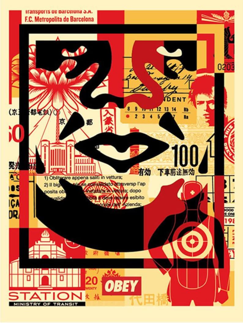Obey Giant says - Tryptique Obey 1970 Shepard Fairey Silkscreens