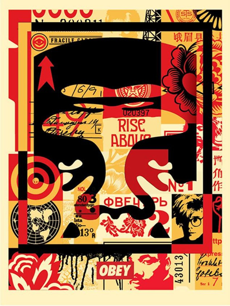 Obey Giant says - Tryptique Obey 1970 Shepard Fairey Silkscreens