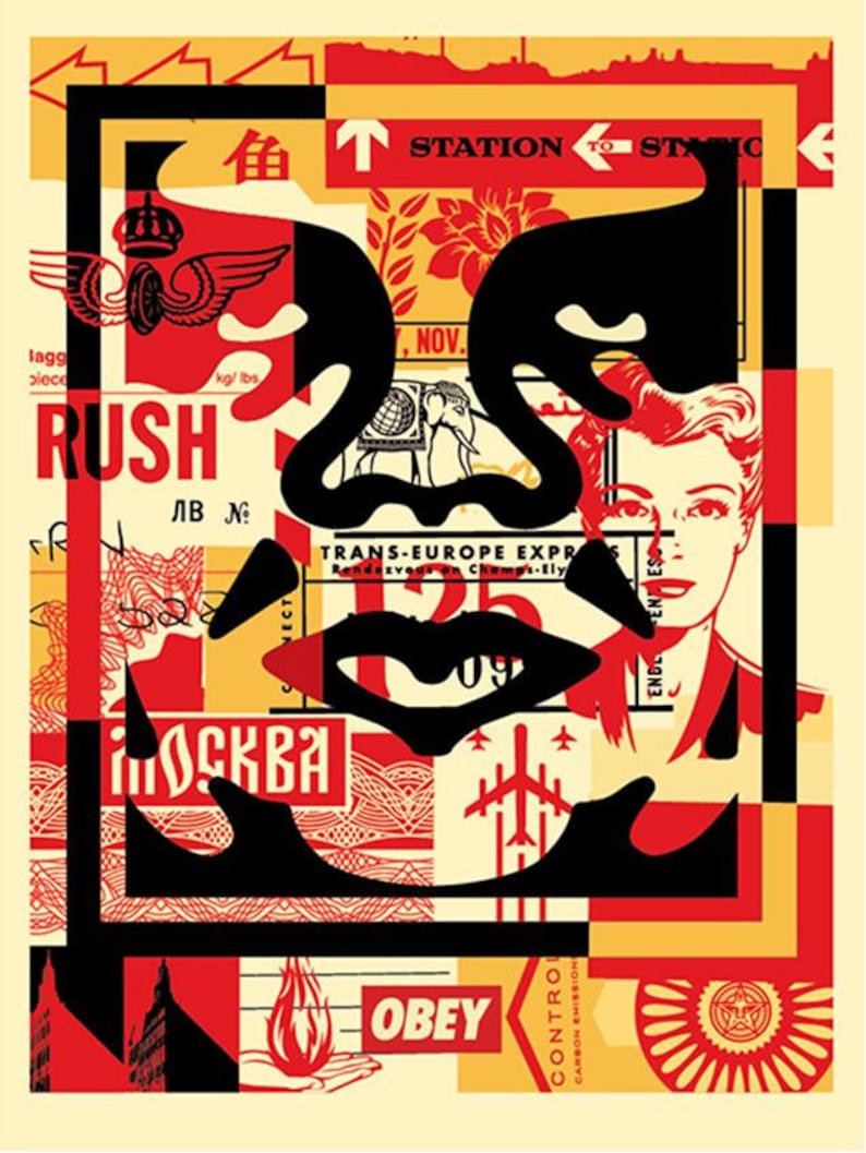 Obey Giant says - Tryptique Obey 1970 Shepard Fairey Silkscreens