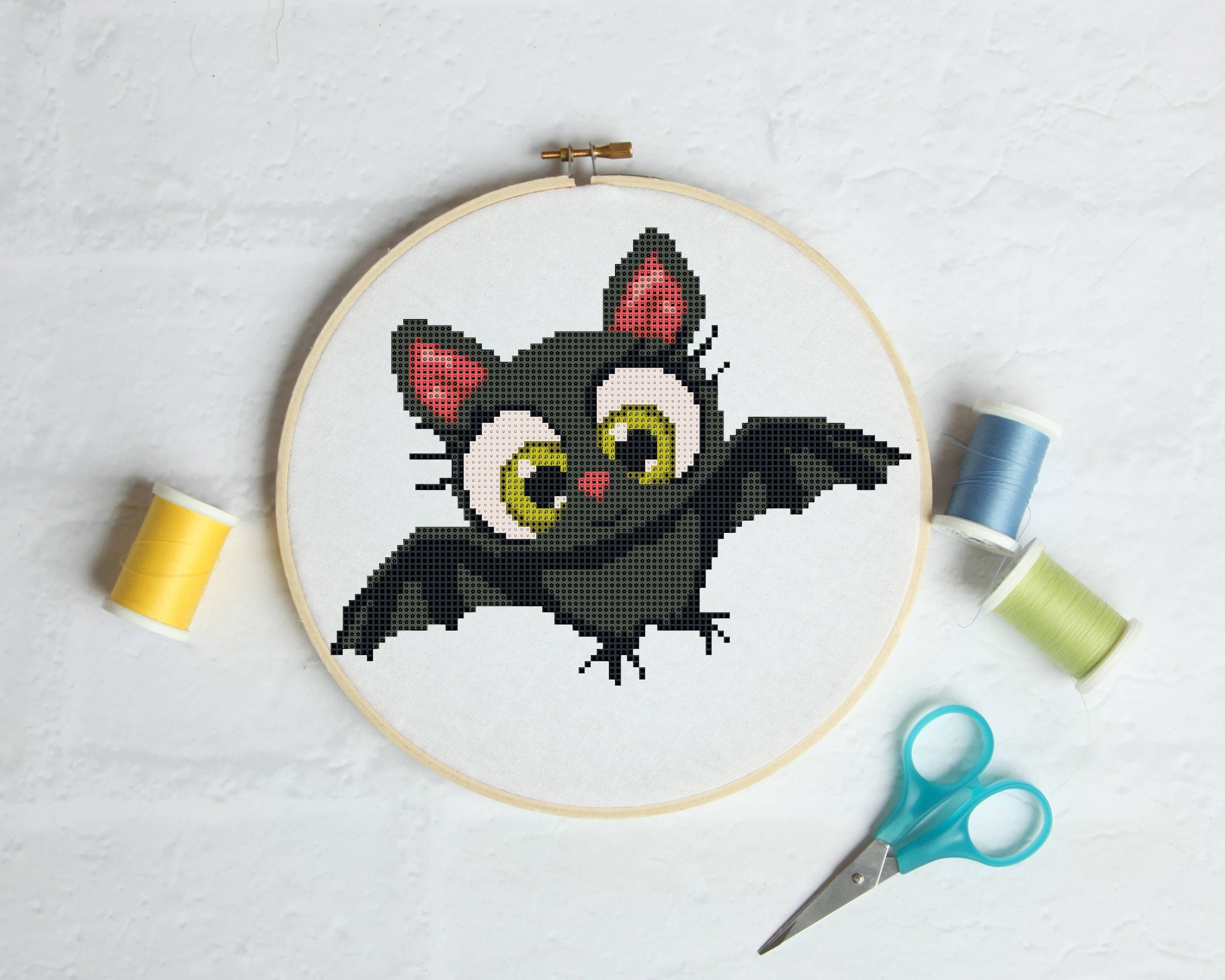 Cute bat Cross stitch Pattern PDF Cross stitch Easy Simple Etsy