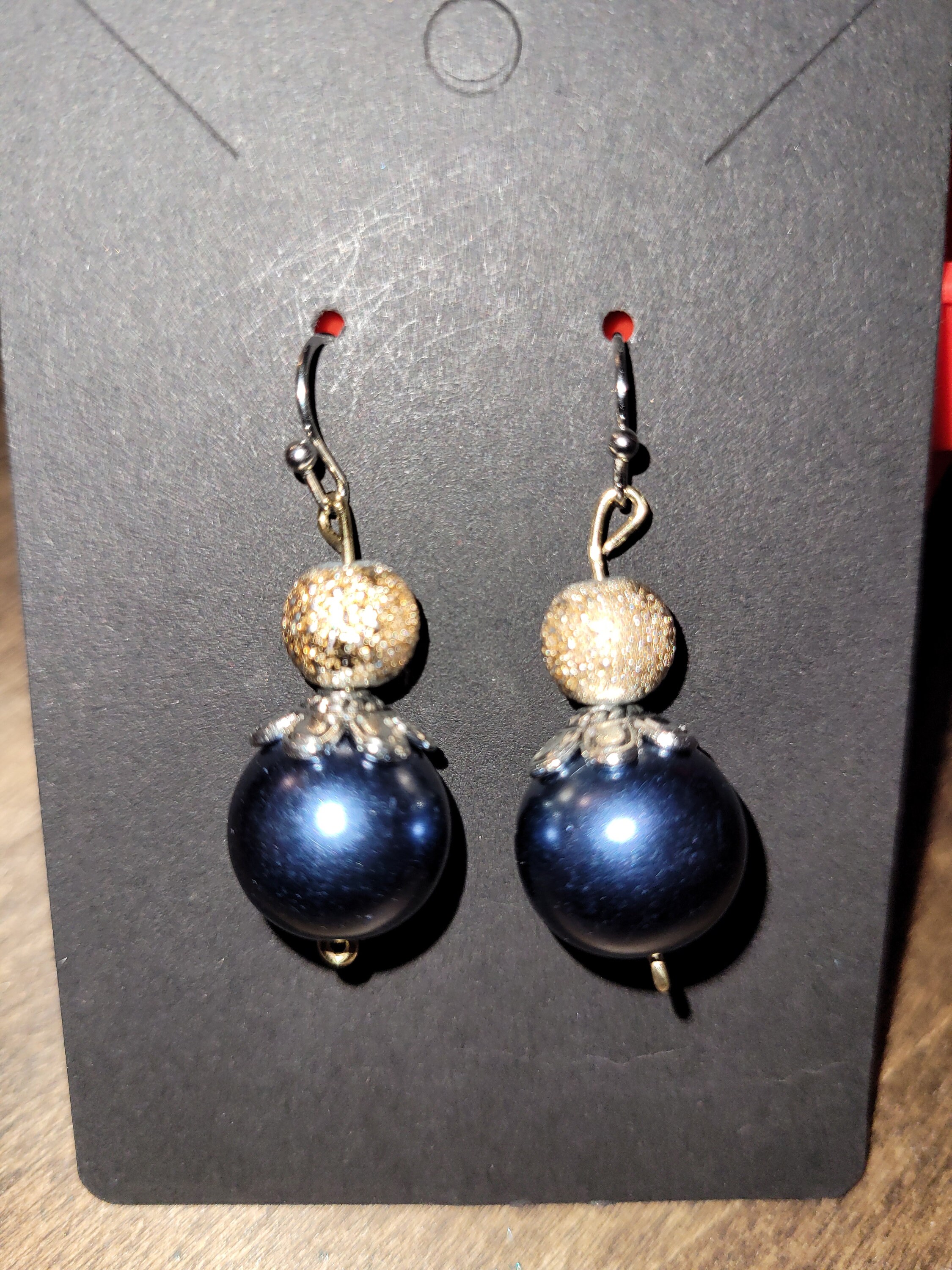 Handgemachte braune und blaue Kugel Ohrringe mit Silber | Etsy