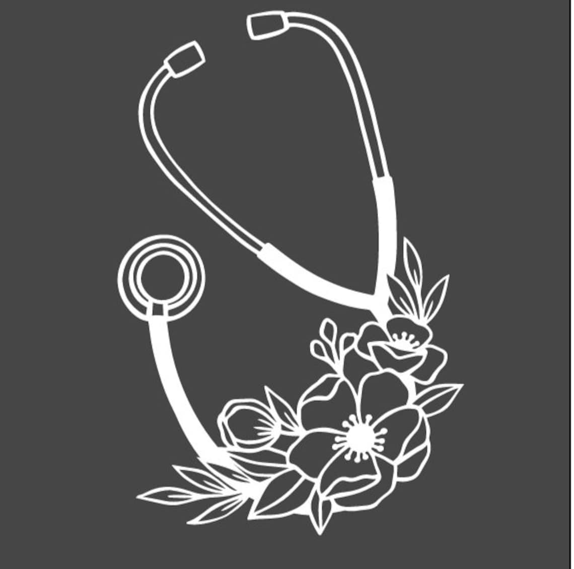 Flower Stethoscope Decal/sticker | Etsy