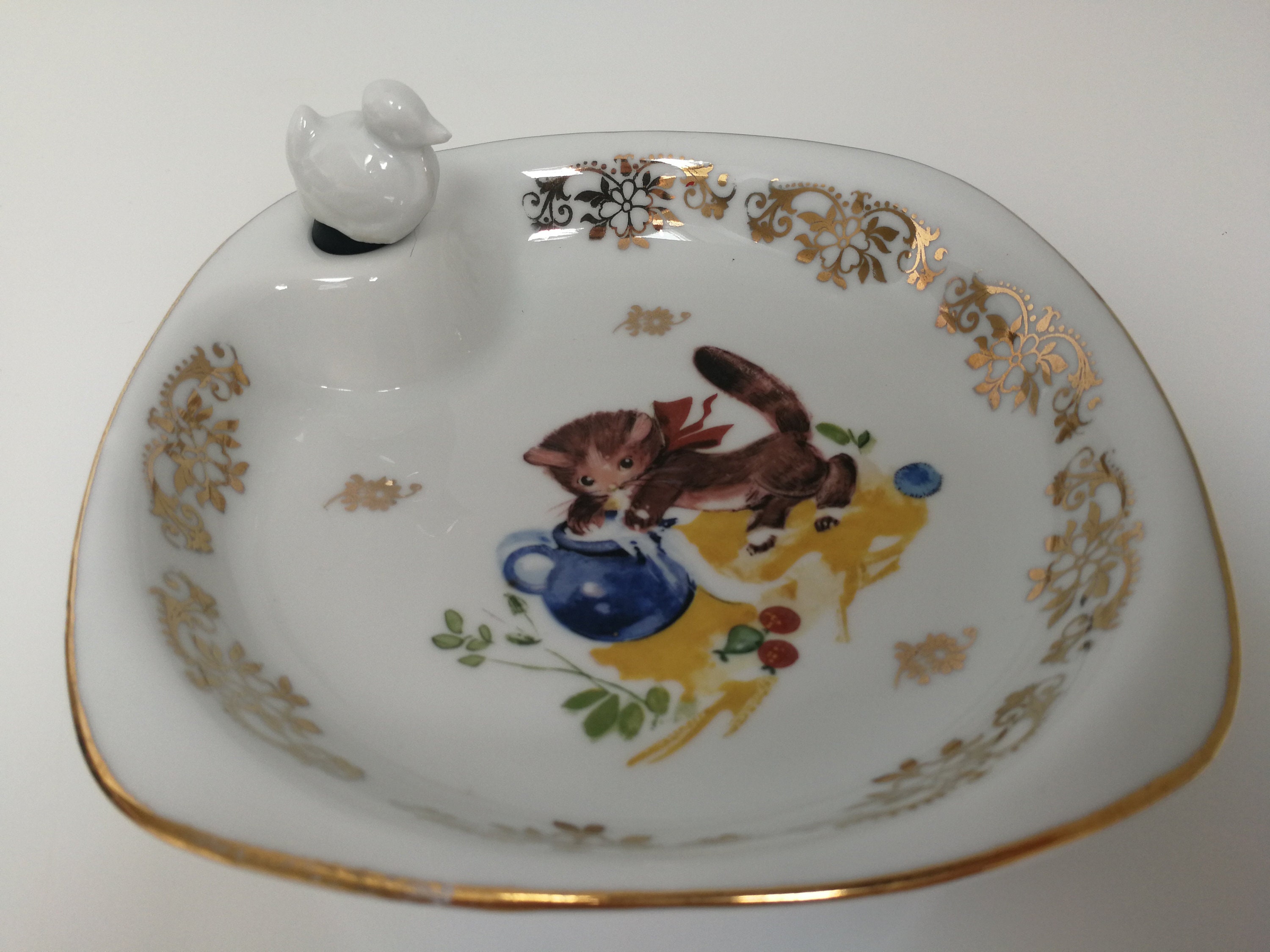 ASSIETTE CHAUFFANTE à bouillie bébé PORCELAINE BARQUET csl LIMOGES ENFANT  CARTE