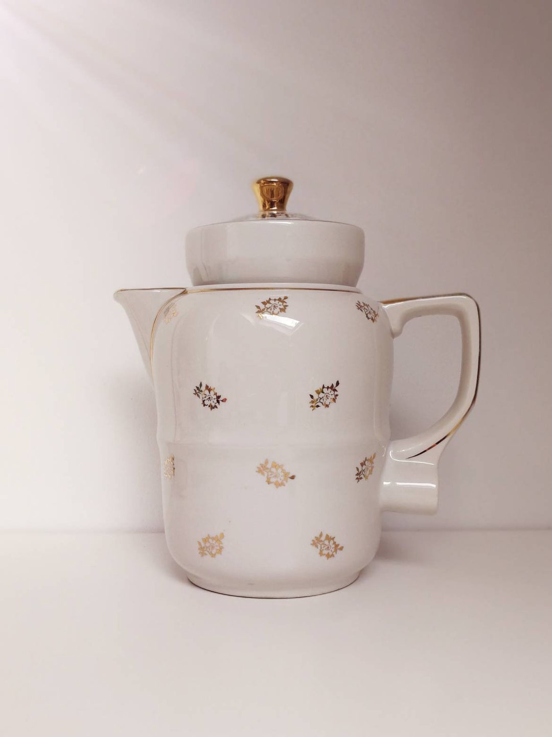 Antique Electric Coffee/tea Maker in White and Gold Porcelain. Aromat