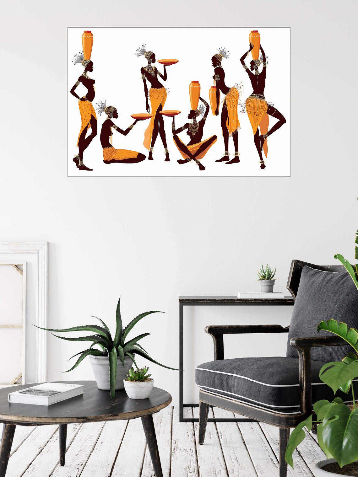 Modern African Wall Art/women in Ethnic Celebration/ready to Etsy