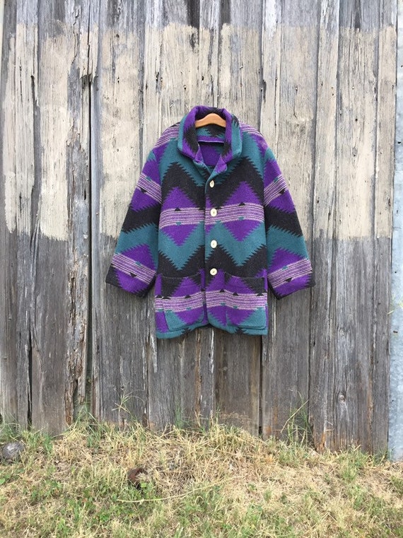 Vintage Southwestern Camp Blanket Coat~ Barn Jacke
