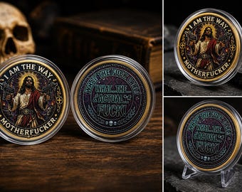 Dungeon Crawler Carl Fantasy Challenge Coin - Colorful Crawler Uzi Jesus I am the Way!