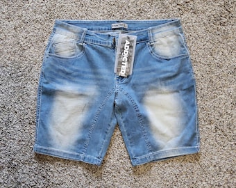 ADDICTED Barcelona Spirit Mens Denim Jean Shorts Mid Length Sz Large 34