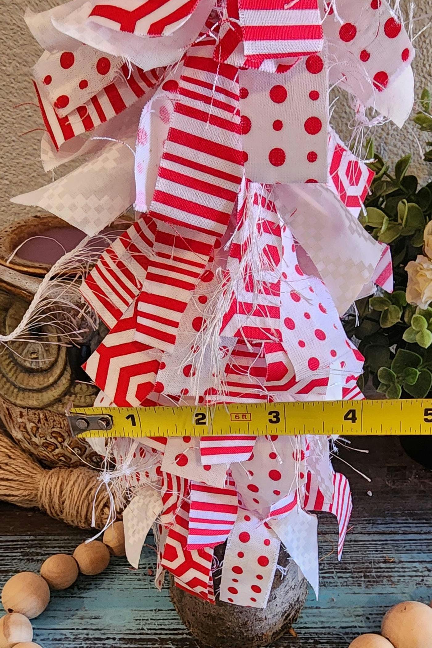 Boho Rag Tree Red & White Artisan Crafted Rustic Shabby - Etsy