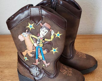 Disney Toy Story Cowboy Kids Boots Size 5 Woody Bullseye