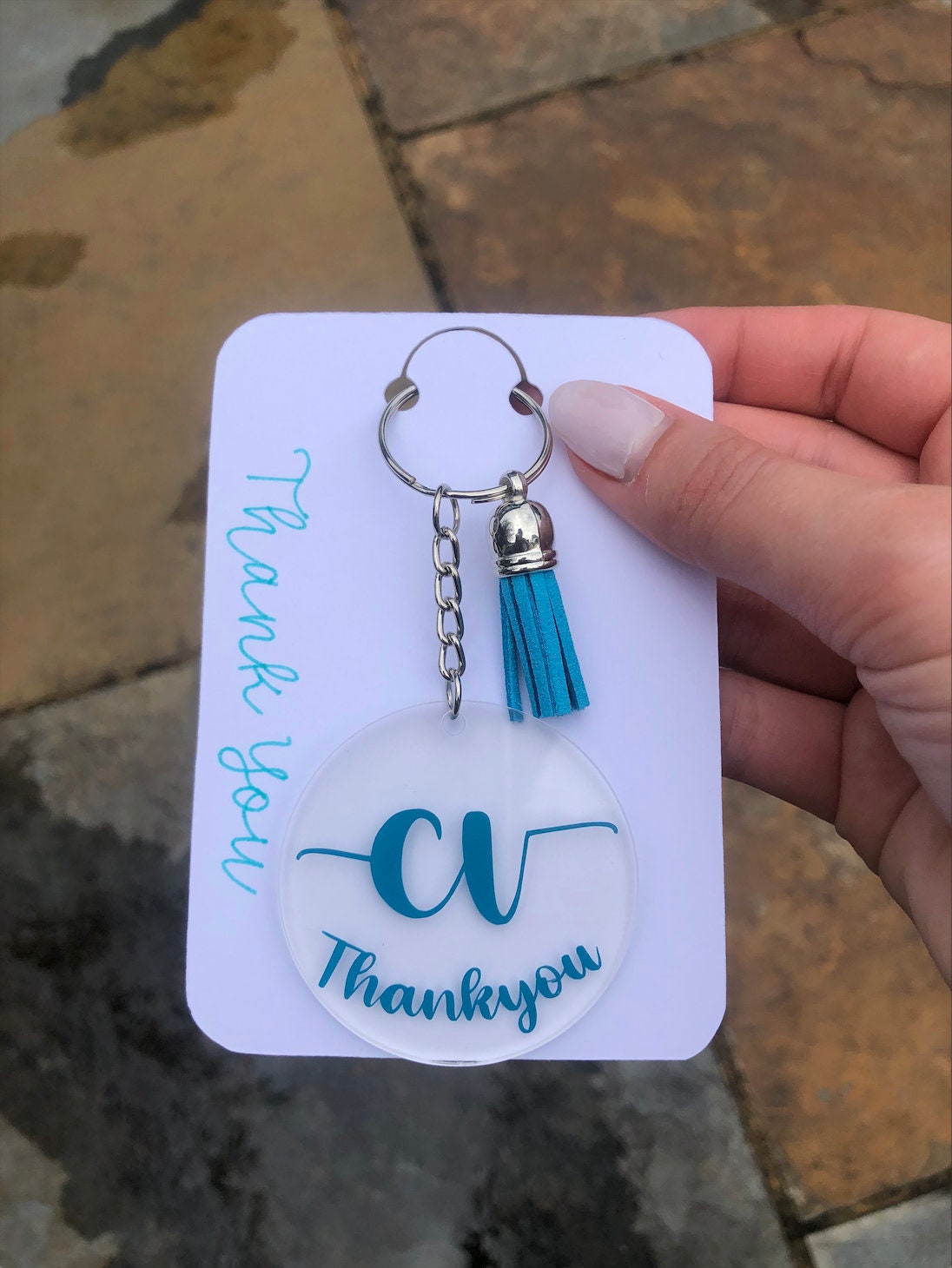 Personalised Thank you Keyring Etsy