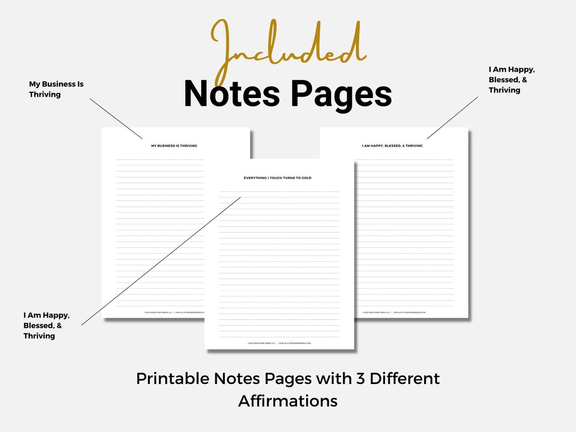 Printable Notes Page Writing Paper Journaling Taking Notes Etsy