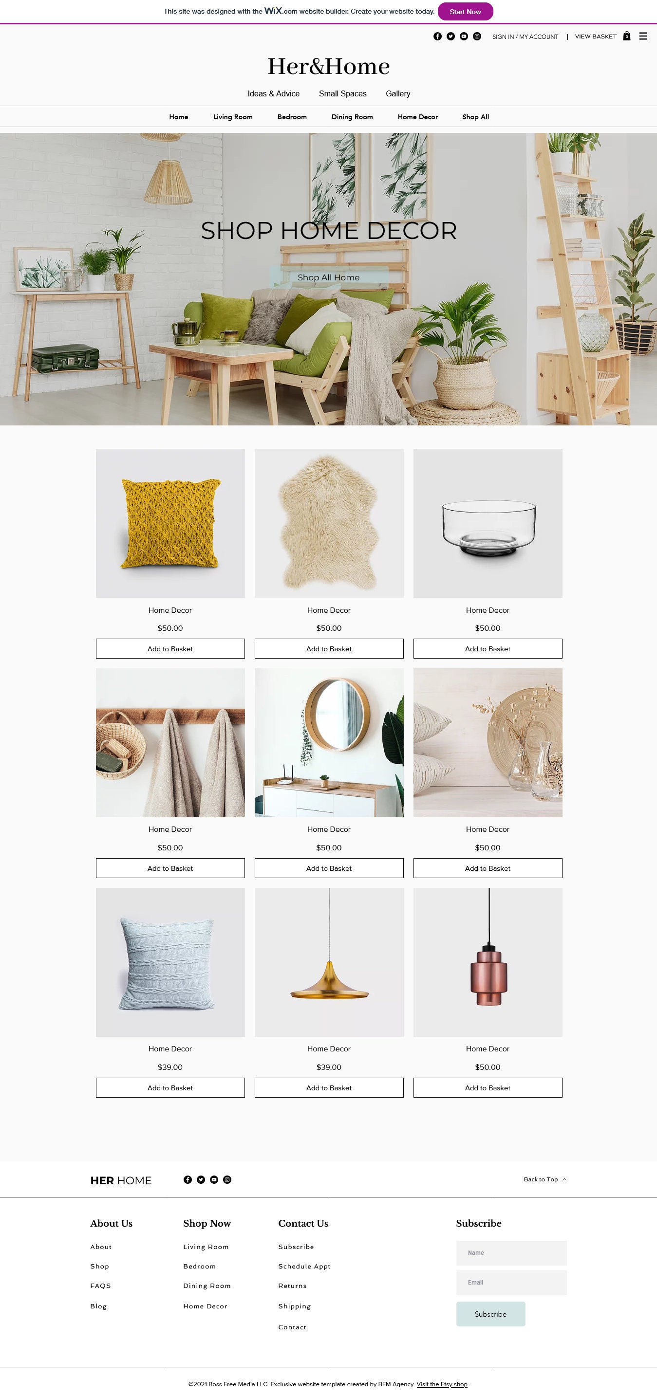 Interior Design site Template Wix Home Decor site Etsy