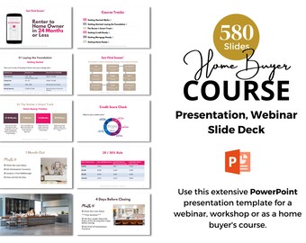 Home Buyer Course Webinar Slide Deck Template for Real Estate Agent, Home Buying Education Course Presentation Template, Home Buyer Guide