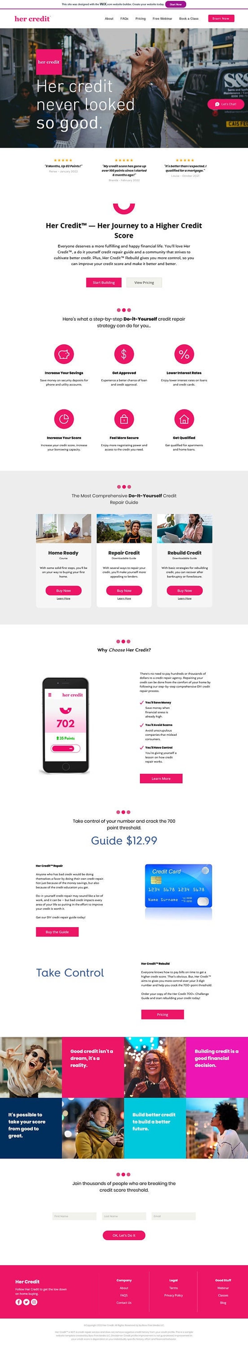 Credit Repair Business Website Template, Premium Wix Website Template, Pink Website Theme, Web Design, Boss Free Media image 2