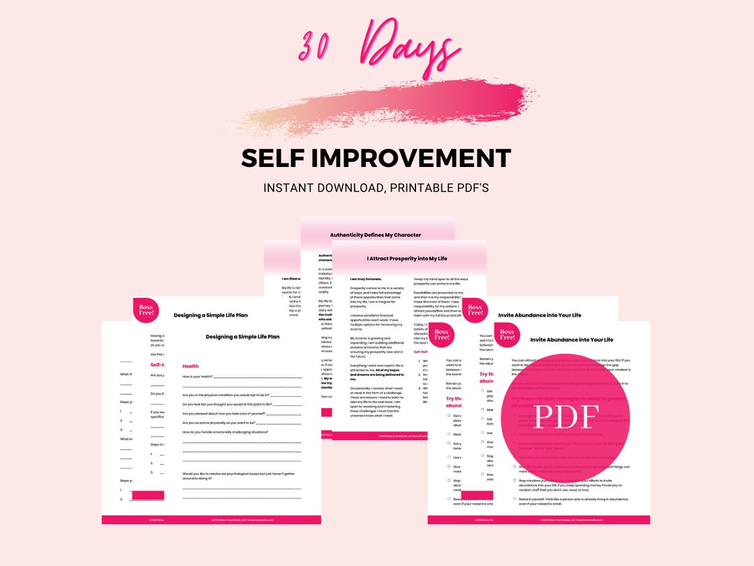 30 Day SELF DEVELOPMENT Plan printable Pdfs Life Plan - Etsy