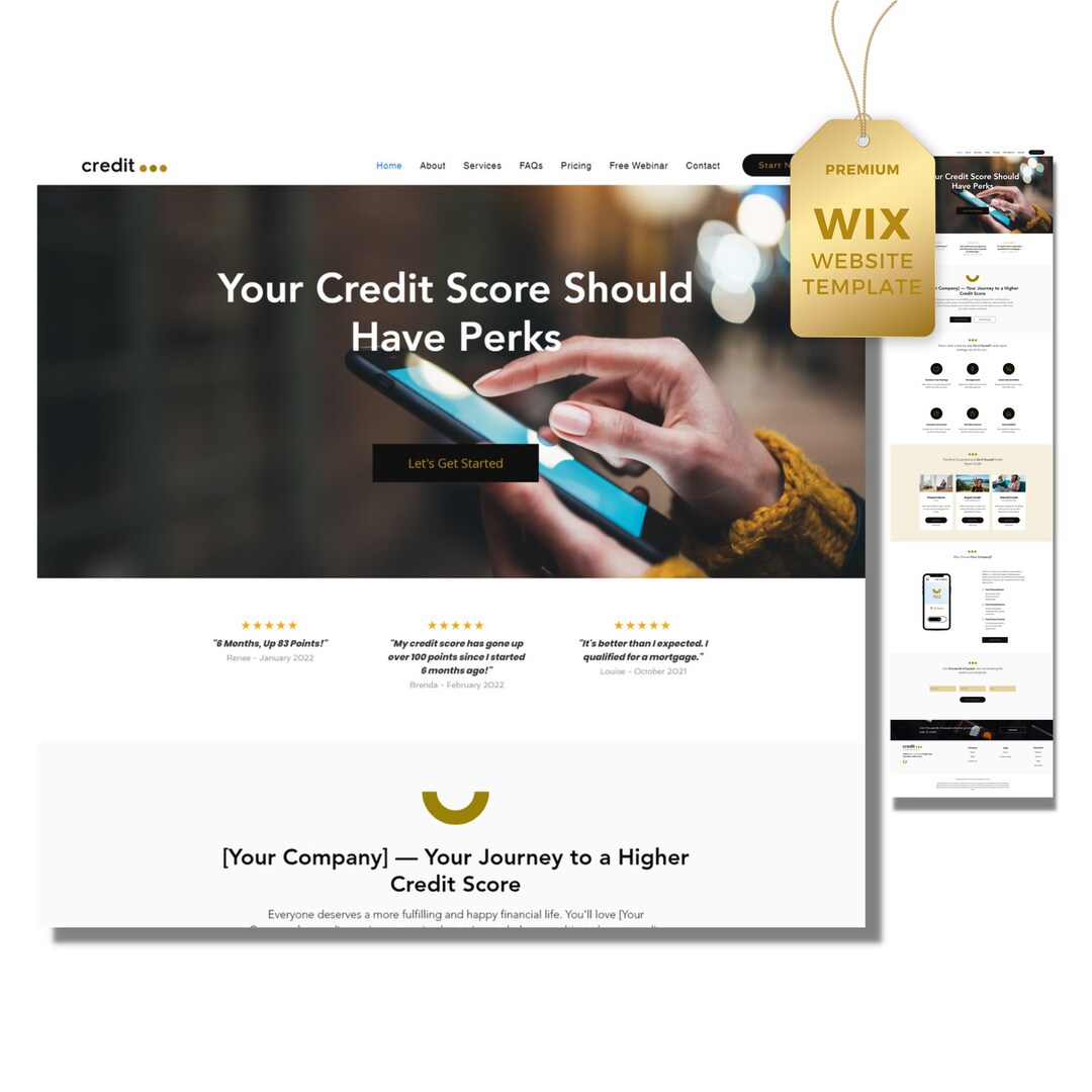 Credit Repair Business Website Template, Premium Wix Website Template ...