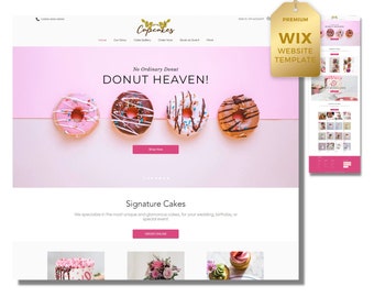 Wix Website Template for Cake, Premium Wix Website Template, Bakery Website, Cupcakes Website, Cookie Website, Cake Website, Boss Free Media