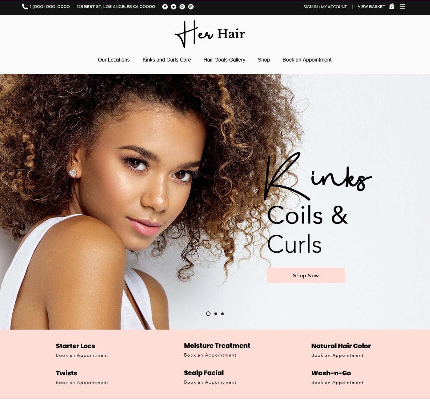 Hair Website Template Wix Hair Stylist Website Hair Salon Etsy