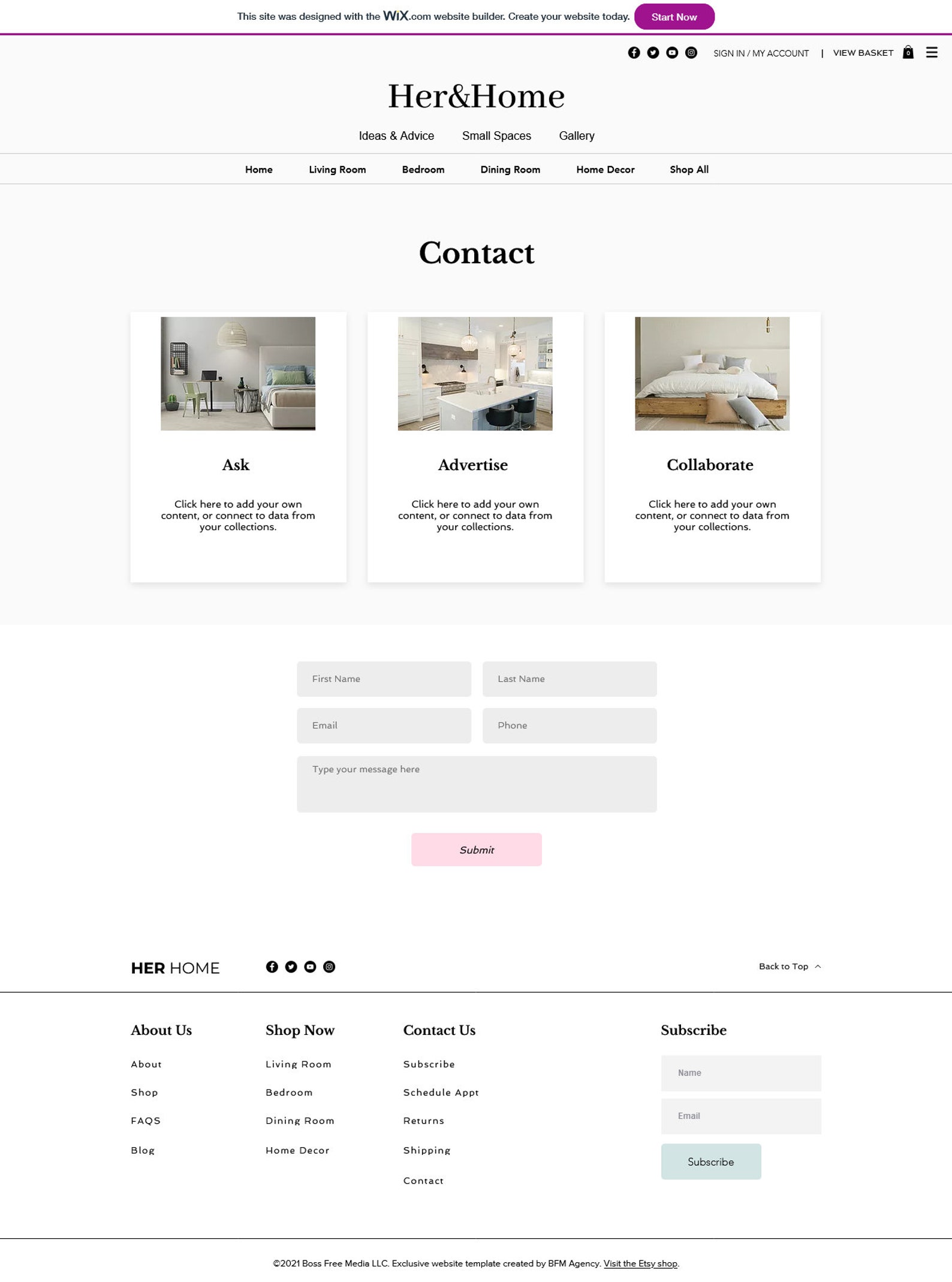 Interior Design site Template Wix Home Decor site Etsy
