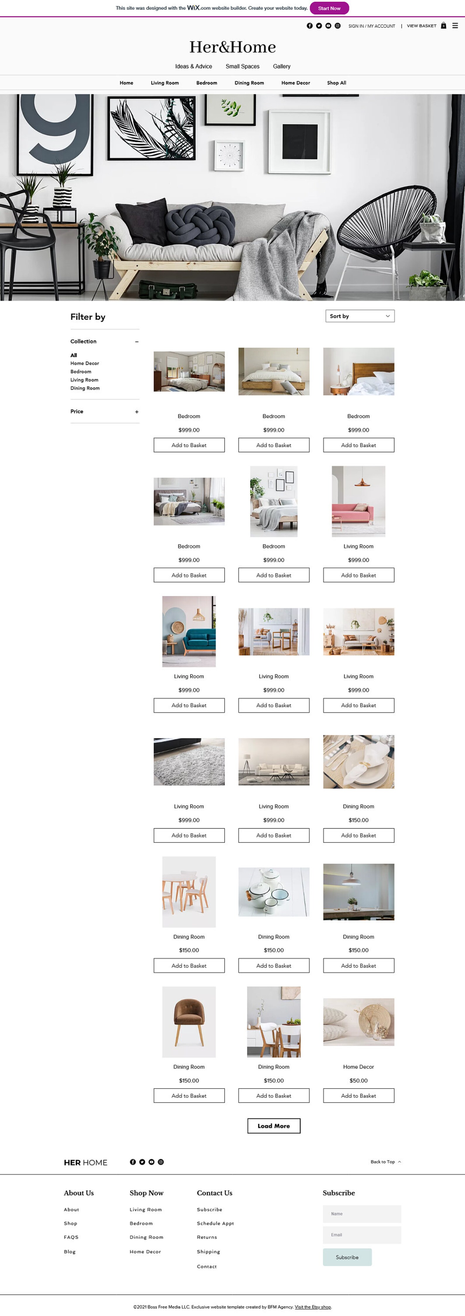 Interior Design site Template Wix Home Decor site Etsy