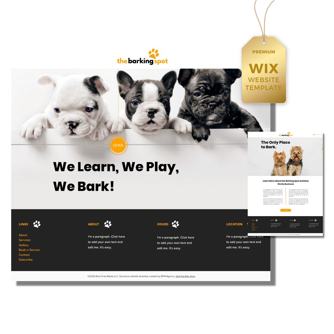 Dog Website Template Wix Dog Walking Website Template Dog Sitting Wix Website Template Dog Daycare Website Template Dog Boarding Etsy