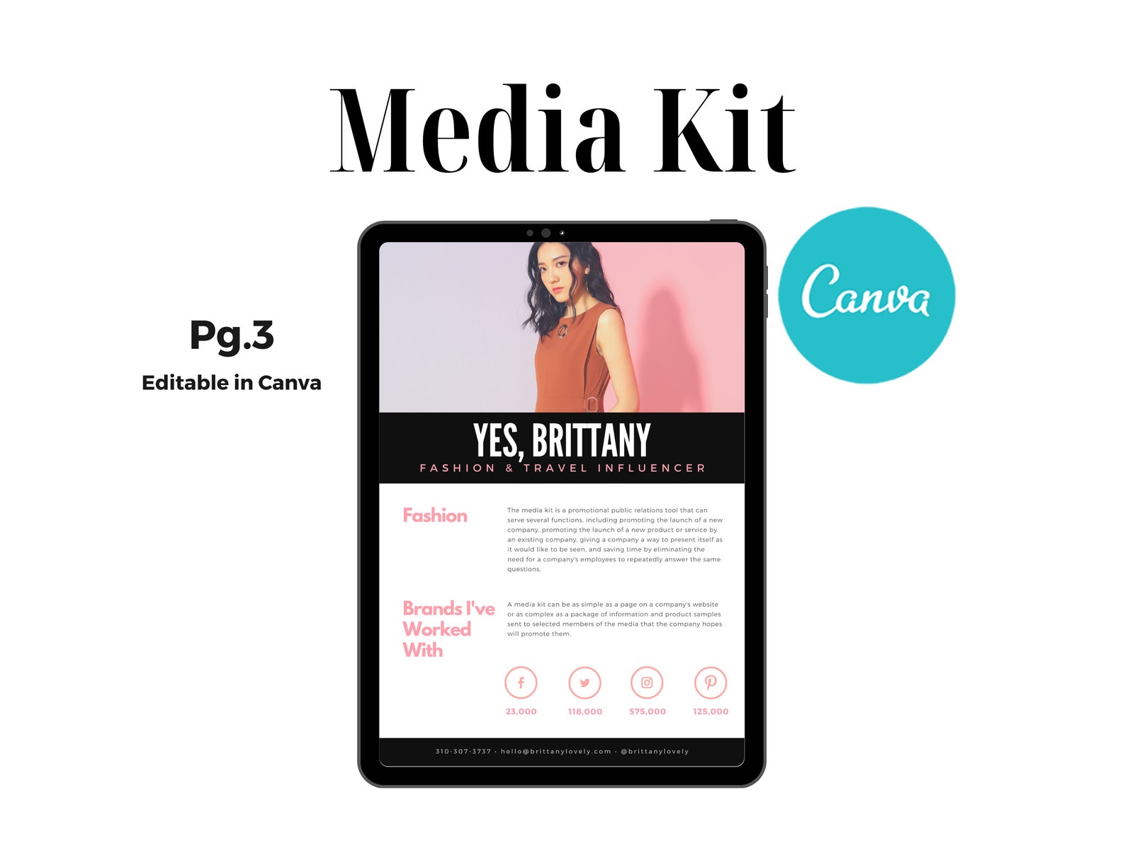Media Kit Template, Influencer Marketing Template, Social Media Media Kit Template, Influencer Marketing Template, Social Media