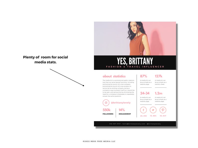 Media Kit Template, Influencer Marketing Template, Social Media Media Kit Template, Influencer Marketing Template, Social Media