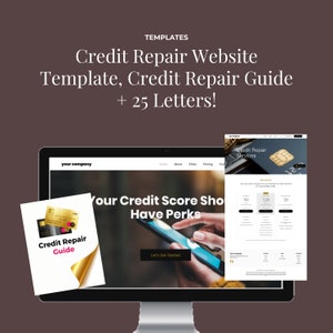 Credit Repair Business Bundle, Credit Repair Website Template Wix, Credit Repair Guide, 25 Credit Dispute Letters, 10 Handouts, and More!