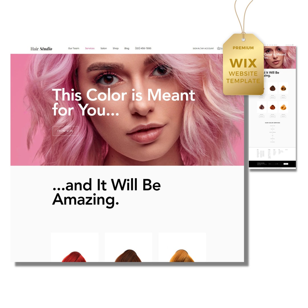 Hair Salon Website Template For Hair Stylist Beauty Skin Etsy