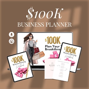 Business Goal Workbook for Your 2025 100K Goal! Business Planning Strategy and Goal Setting, Motivational Goal Planner Plus BONUS, PRINTABLE