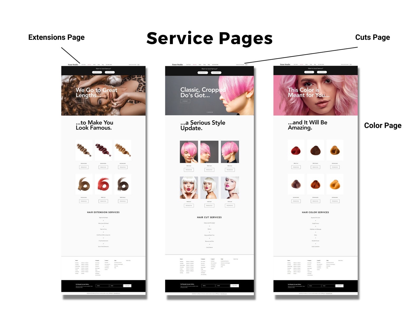 Hair Salon Website Template for Hair Stylist, Beauty, Skin Care, or ...
