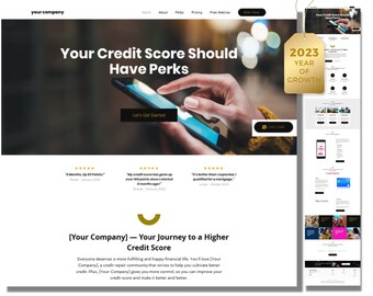 Credit Repair Business Website Template, Premium Wix Website Template, Black and Gold Theme Website Template, Web Design, Boss Free Media