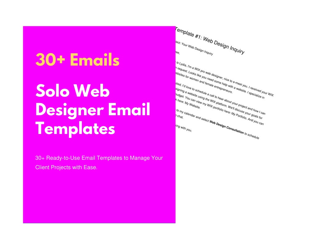 Solo Web Designer Email Template Package, 30 Prewritten Emails to Use