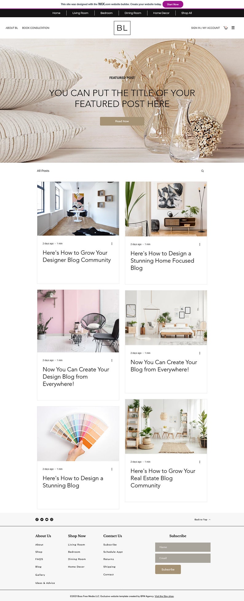 Interior Design Website Template Wix, Home Staging Website, Home Decor ...