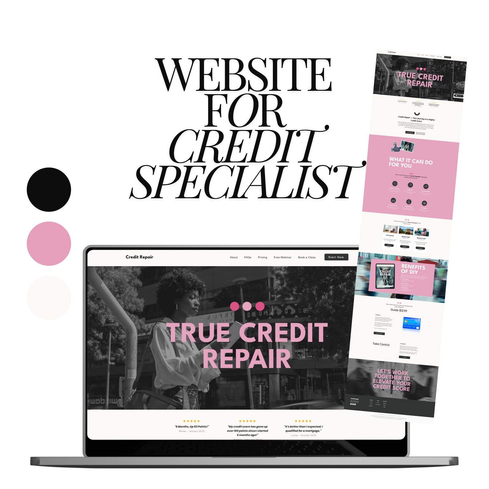 Credit Repair Business Website Template, Premium Wix Website Template