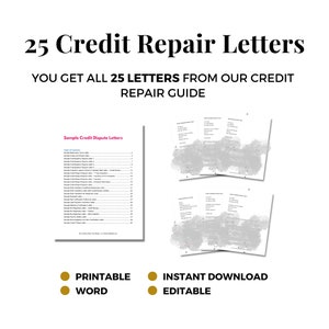 Credit Repair Letters, 25 Sample Credit Dispute Letters!
