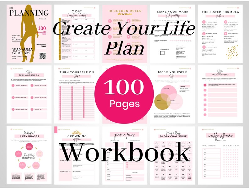Printable Life Planning Workbook 100 Page Life Planner Self Etsy