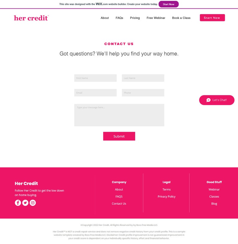 Credit Repair Business Website Template, Premium Wix Website Template, Pink Website Theme, Web Design, Boss Free Media image 6