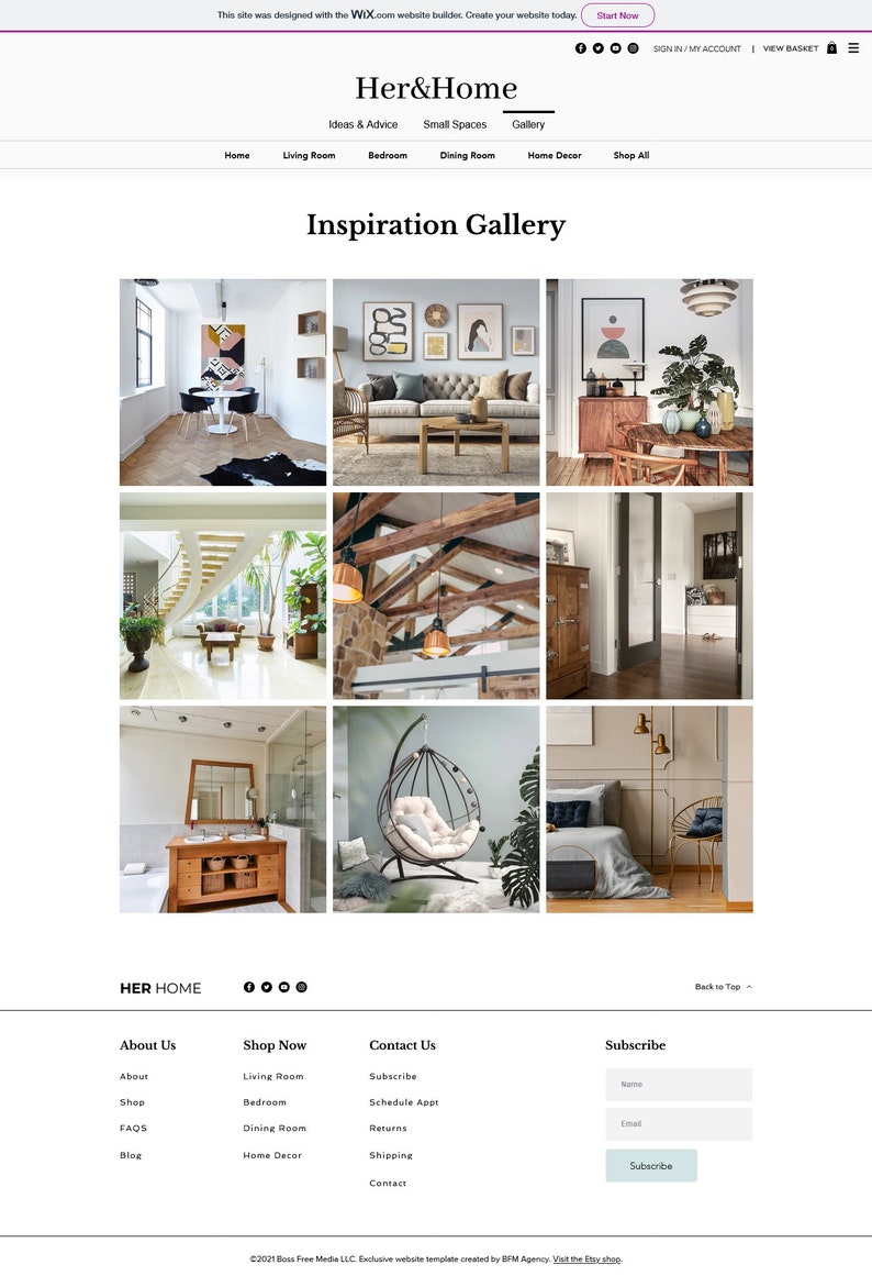 Interior Design site Template Wix Home Decor site Etsy