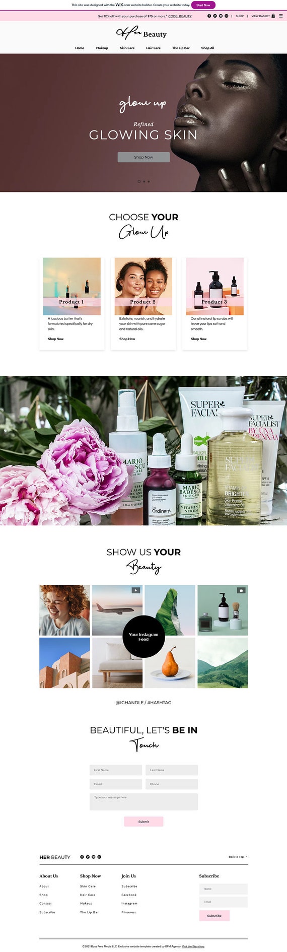Beauty Website Template Wix Skin Care Website Template  Etsy