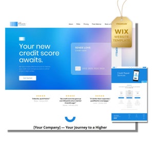 Credit Repair Business Website Template, Premium Wix Website Template, BONUS Business Card Template and Logo Template!! Boss Free Media