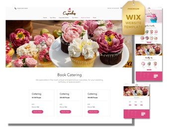 Cupcake Baker Website Template Wix, Cupcake Web Design, Cake Website, Wix Website Template, Monthly Cupcake Box Subscription Feature!