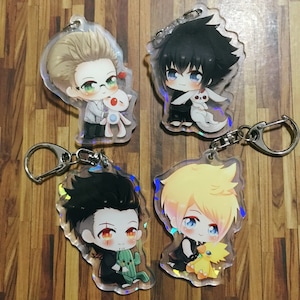 FFXV Huggies & Sweats à capuche Porte-clés en acrylique holographique Charms Noctis Prompto Ignis Gladio