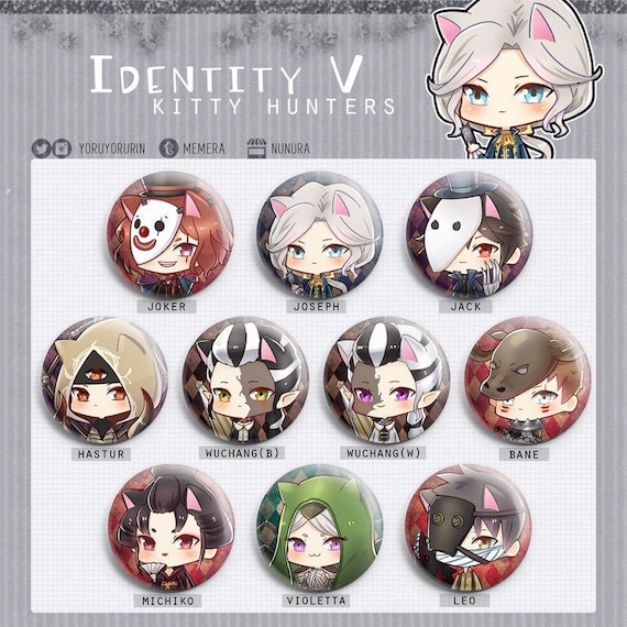 Identity V Hunter Gijinka Kitty Ear Buttons Pin Can Badge Etsy